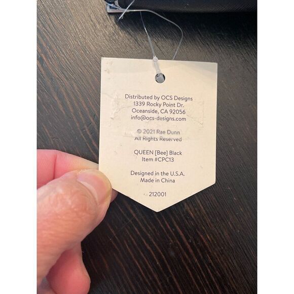 Rae Dunn NWT Queen Bee Cosmetic Pouch 8.25"x5.5"x2.75" PVC & Polyester, Black - Picture 5 of 7